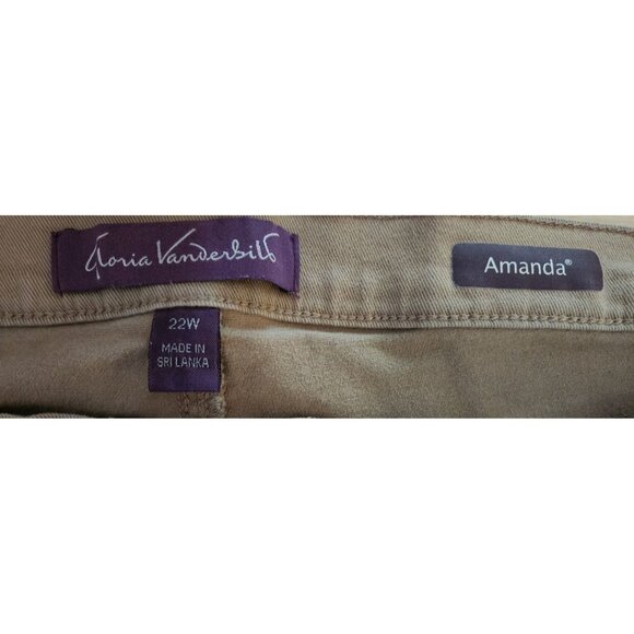 Gloria Vanderbilt Amanda Jeans in Tan Plus Size 22 Short - Picture 4 of 7